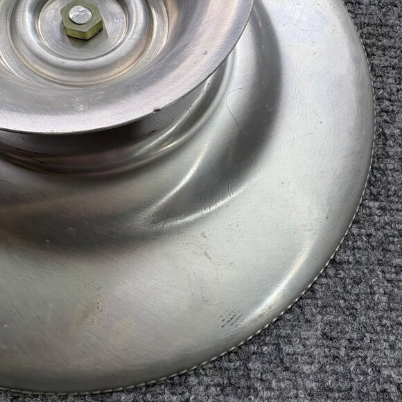 Vintage Lazy Susan Serving Tray Divided Glass Insert Floral Scroll Aluminum‎ 60s - Picture 8 of 14